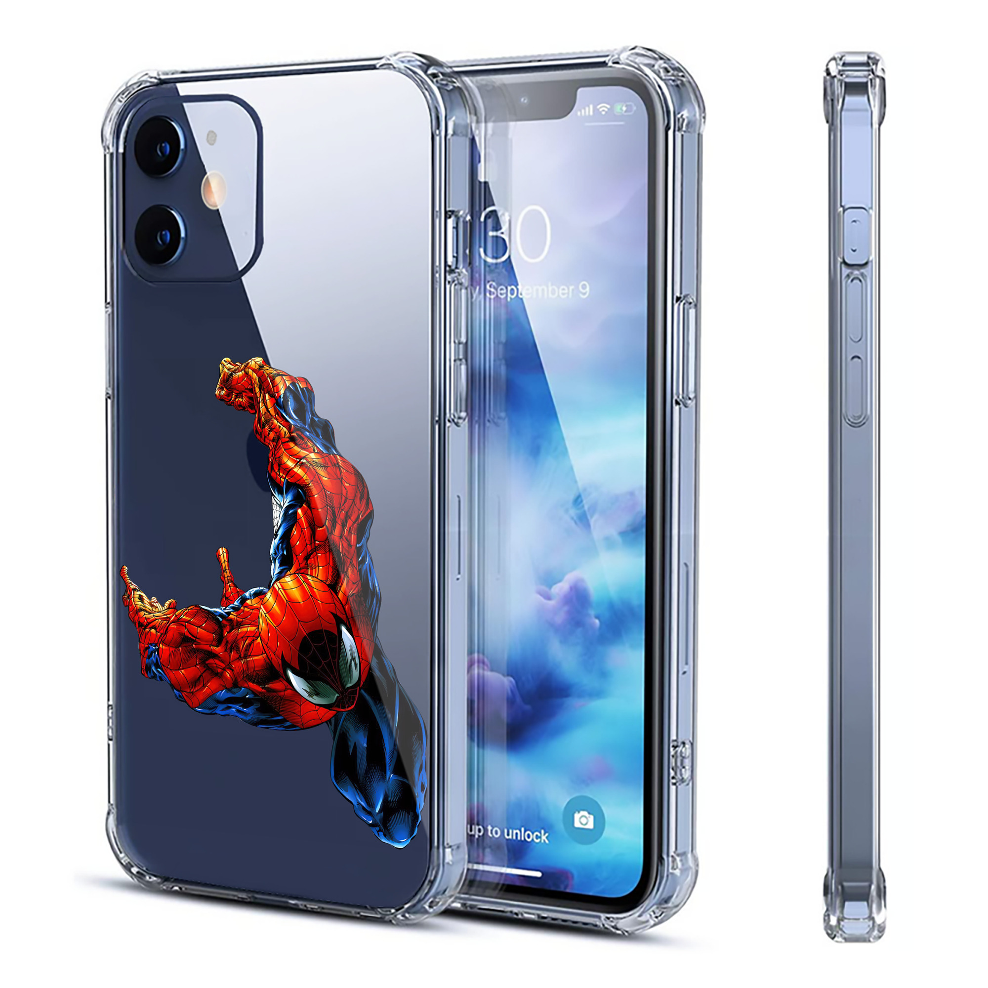 （画像用） Spider Man スパイダーマン 【iPhone 12シリーズ対応】透明スマホケース（クリアソフトケース）